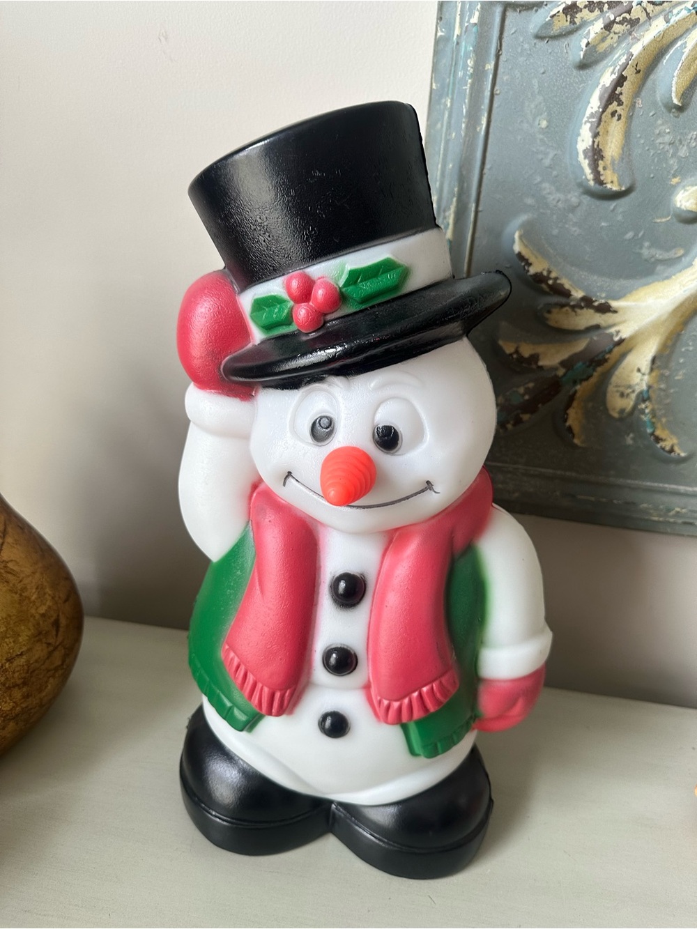 Vintage frosty the snowman blow mold rare size 17” tall